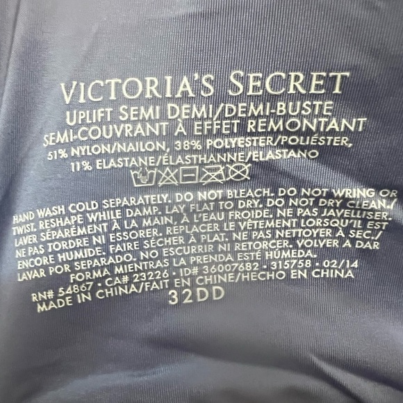 Victoria Secret‎ Bra Uplift Demi light blue 32DD - Picture 5 of 6